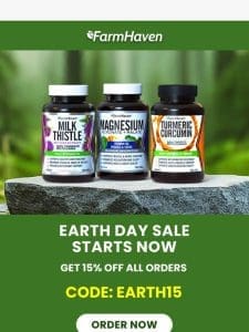 Celebrate Earth Day with 15% Off! ?