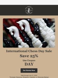 Celebrate International Chess Day with The House of Staunton