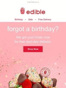 Celebrate May birthdays with FREE delivery