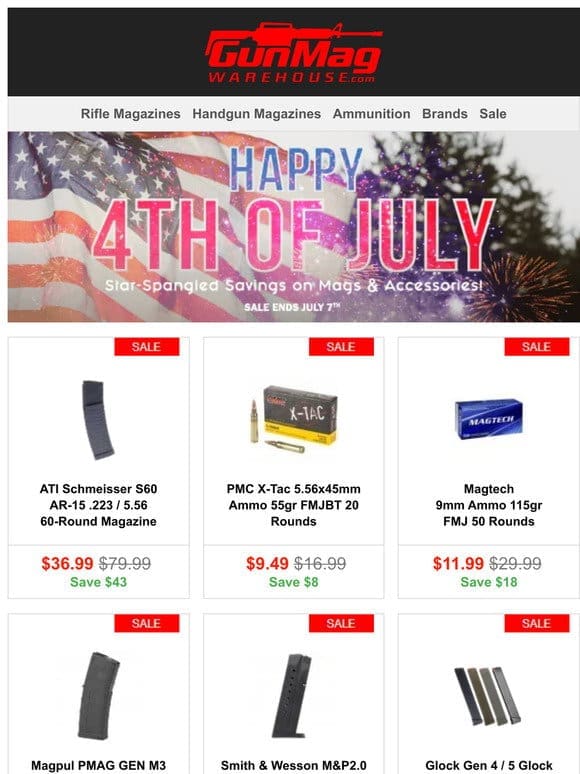 Celebrate Our Independence! | ATI Schmeisser S60 AR-15 60rd Mag for $37