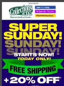 Celebrate Super Sunday: 20% Off & Free Shipping! ?