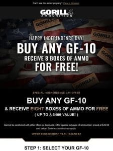 Celebrate Your Freedoms With A New GF-10!