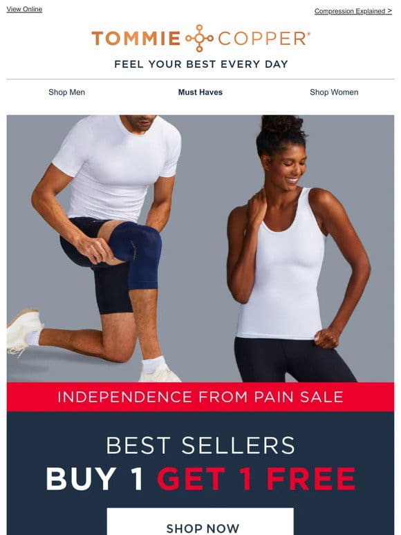 Celebrate Your Independence From Pain With BOGO Free Deals