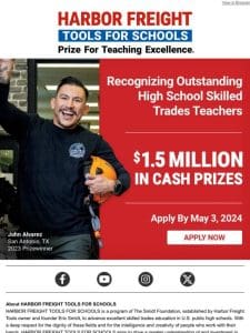 Celebrating Trades Teachers with $1.5 Million in Cash Prizes!