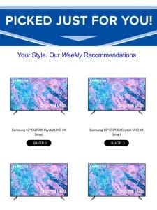 Check out the Samsung 43″ CU7000 Crystal UHD 4K Smart TV & more…