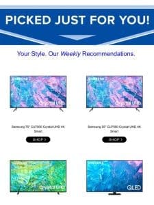 Check out the Samsung 75″ CU7000 Crystal UHD 4K Smart TV & more…