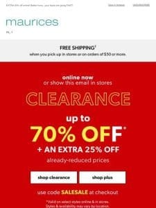 ? Clearance now up to 70% off!