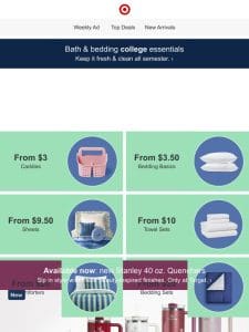 College bath & bedding picks for a squeaky-clean school year
