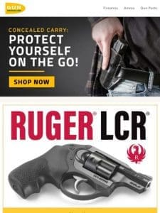 Concealed Carry: Protect Yourself. Check Out The Ruger LCR， MC14 G84， MC14 BDA & More!
