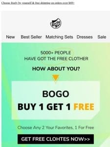 Congrats! You’re chosen for FREE CLOTHES