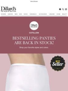 Cotillion: Bestselling Panties are Back in Stock!