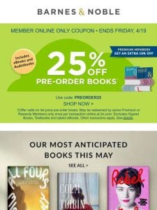 Coupon inside: Save on our most anticipated books this May