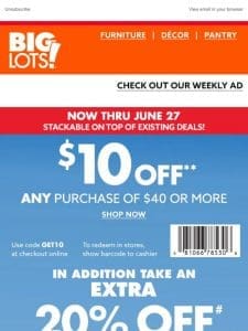 ? Coupons Inside: 20% Off $100+ and $10 off $40+