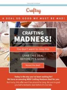 Crafting Madness deal! A price so low we need a sanity check.