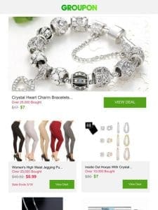 Crystal Heart Charm Bracelets Made With Crystals From Swarovski and More