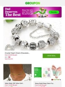 Crystal Heart Charm Bracelets Made With Crystals From Swarovski and More