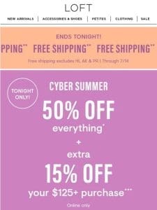 Cyber Summer UPGRADE: 50% off + EXTRA 15% off!