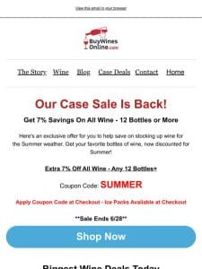 DON’T MISS: Your discount on a case of wine will expire soon!