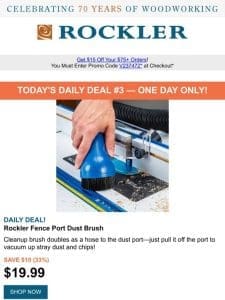 Daily Deal #3: Keep It Clean with the Rockler Fence Port Dust Brush!