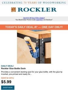 Daily Deal #7: Keep Glue Handy with the Rockler Glue Bottle Dock!