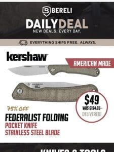 Daily Deal ? 75% Off Kershaw USA Made Folding Knife ??