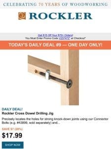 Daily Deal #9: Cross Dowel Drilling Jig + $15 Off $75 Ends Tomorrow!