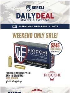 Daily Deal ? Fiocchi 9 FMJ Price Drop， $245 Delivered!