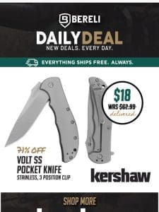 Daily Deal ?Fresh Finds! 71% Off Kershaw Volt SS Knife