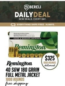 Daily Deal ? It’s FRIYAY! Remington 40S&W FMJ Sale