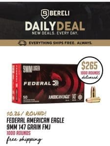 Daily Deal ? Look What’s Hot! Federal 9mm FMJ Ammo Sale?