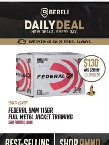 Daily Deal ? Open If You Want 46% Off FEDERAL 9mm FMJ ?