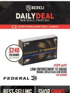 Daily Deal ? Sound the Alarm! FEDERAL LE 12Gauge Ammo Price Drop?