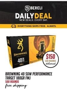 Daily Deal ? This is Amazing! Browning 40 S&W FMJ On Sale ??