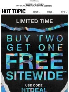 ?? Deal Drop: Buy 2， Get 1 FREE ??