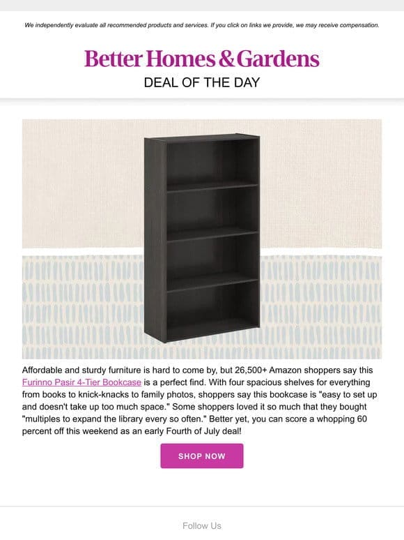 Deal of the Day: A Bookcase for a Whopping 60% Off