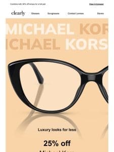 Discover 25% off Michael Kors frames