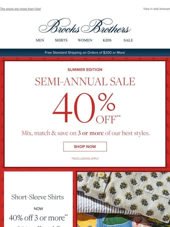 Dive into Semi-Annual Sale… up to 40% off