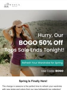 ? Don’t Miss BOGO 50% Off Tops!