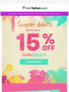 Don’t Miss EXTRA 15% OFF! ??