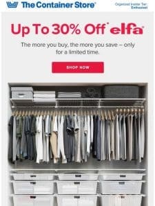 Don’t Miss It: 30% Off Elfa Ends Soon