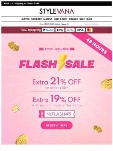 Don’t Miss Out! Extra 19-21% OFF on FLASH SALE!