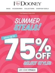 Don’t Miss Up to 75% Off!