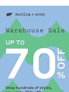 Don’t miss deals up to 70% off at our exclusive Warehouse Sale site!