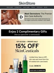 Don’t miss it at Dermstore! Save 15% on SkinCeuticals’ solutions — Limited time only