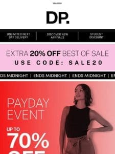 Don’t miss out! Shop up to 70% off DP now