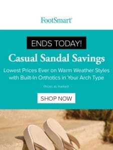 ENDING – Casual Sandal Savings