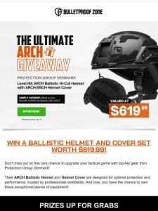 EXCITING GIVEAWAY ALERT: Win a PGD ARCH Ballistic Helmet & Cover Set