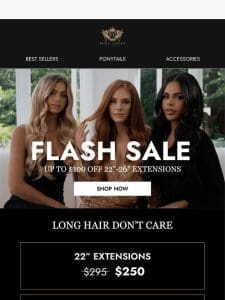 [EXPIRING] Up to $100 Off 22″-26″ Extensions