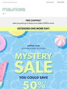 EXTENDED! 30-50% off mystery sale