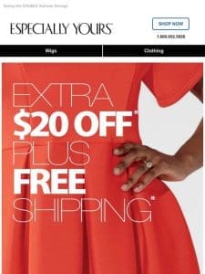 ?? EXTRA $20 Off + FREE Shipping!